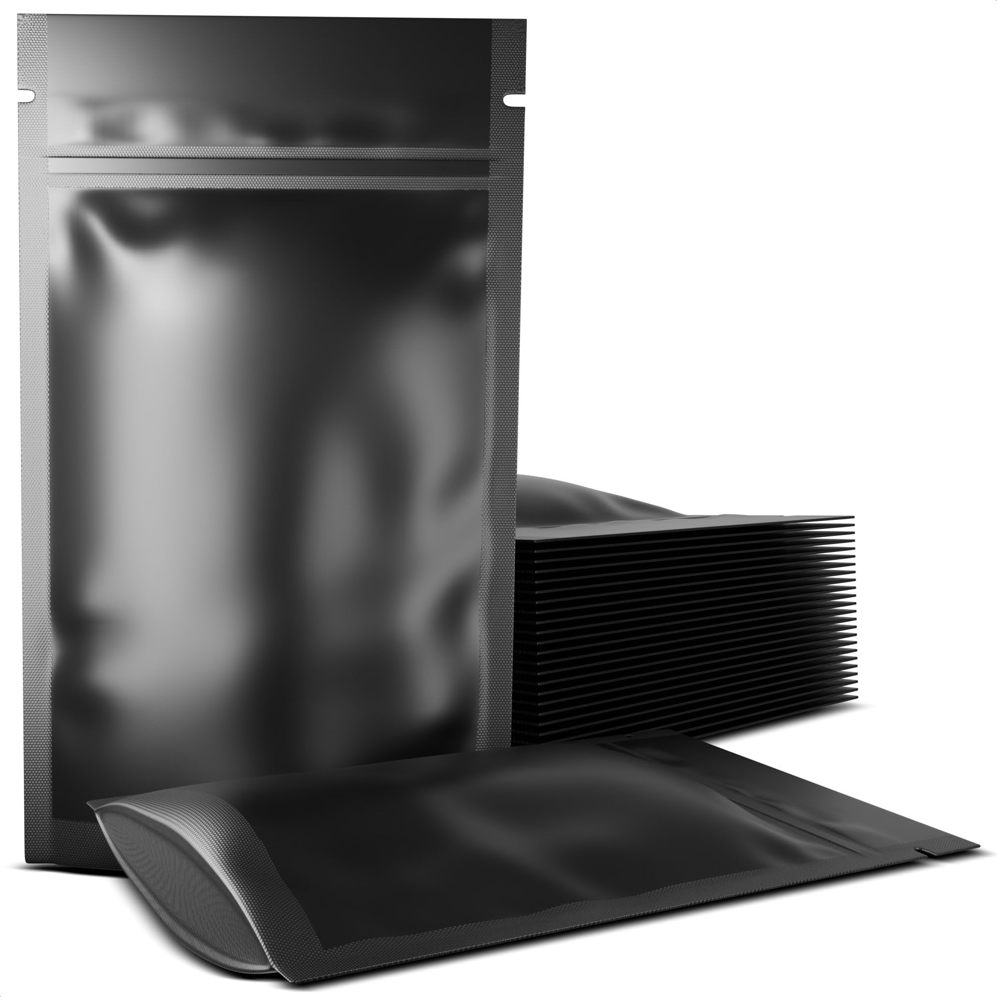 100Pcs Black Mylar Bags for Food Storage - Smell Proof Bag Small Ziplock Bag Organizer Kitchen Storage Small Jewelry Bags - 6x4 Heat Seal Bags Mylar