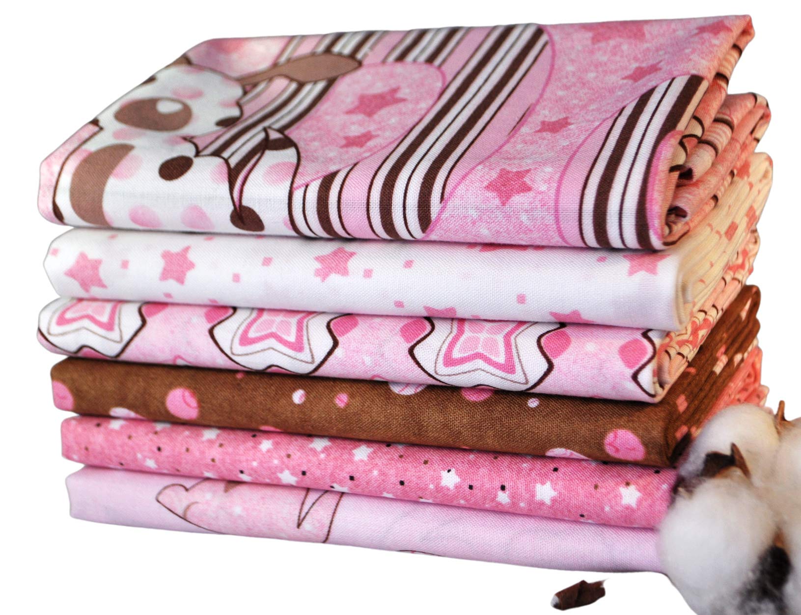 Peek A Boo from South Sea Imports 6 Fabric Fat Quarters, 100% Cotton, 1 1/2 Yards Total