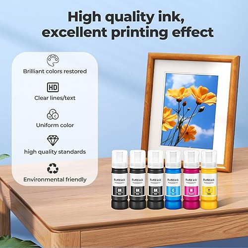 Miniatura 4 de Compatible con botellas de repuesto de tinta EPT522 ET-2800 ET-2400 ET-4800 ET-2803 ET 2800 ET 4800 para botellas de tinta EPT522 para botellas de