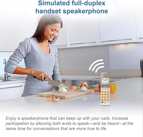 Miniatura 2 de ATT - Teléfono inalámbrico expandible con sistema de respuesta y teclas XL retroiluminadas 5terminales champán claro