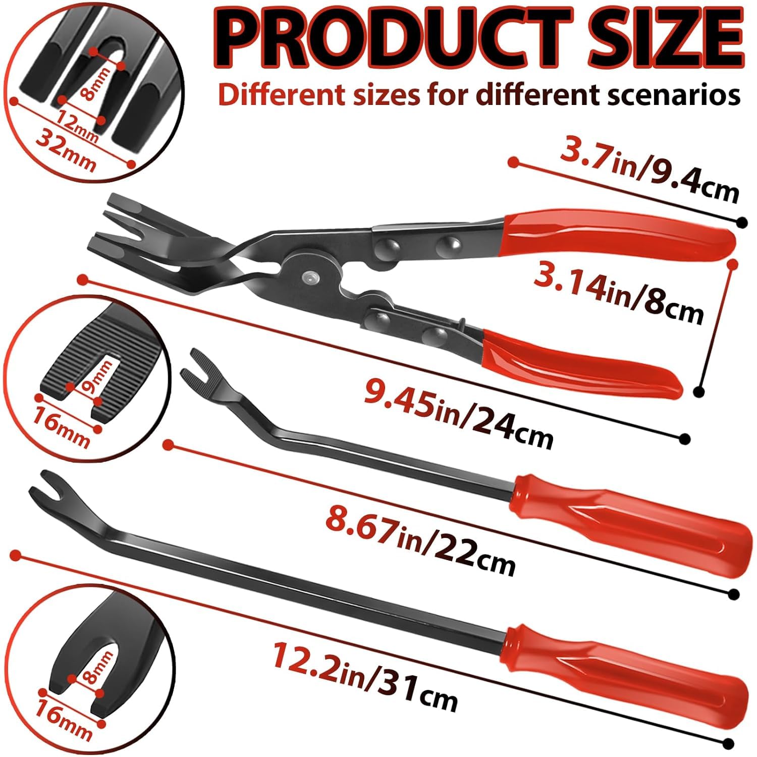 XQX 7 Pcs Auto Clip Pliers Set and Fastener Remover,Car Trim Rivet Removal Pry Tool Repair Kit with Storage Bag for Automotive Door Panel,Upholstery,Dashboard,Plastic Fasteners - Image 3