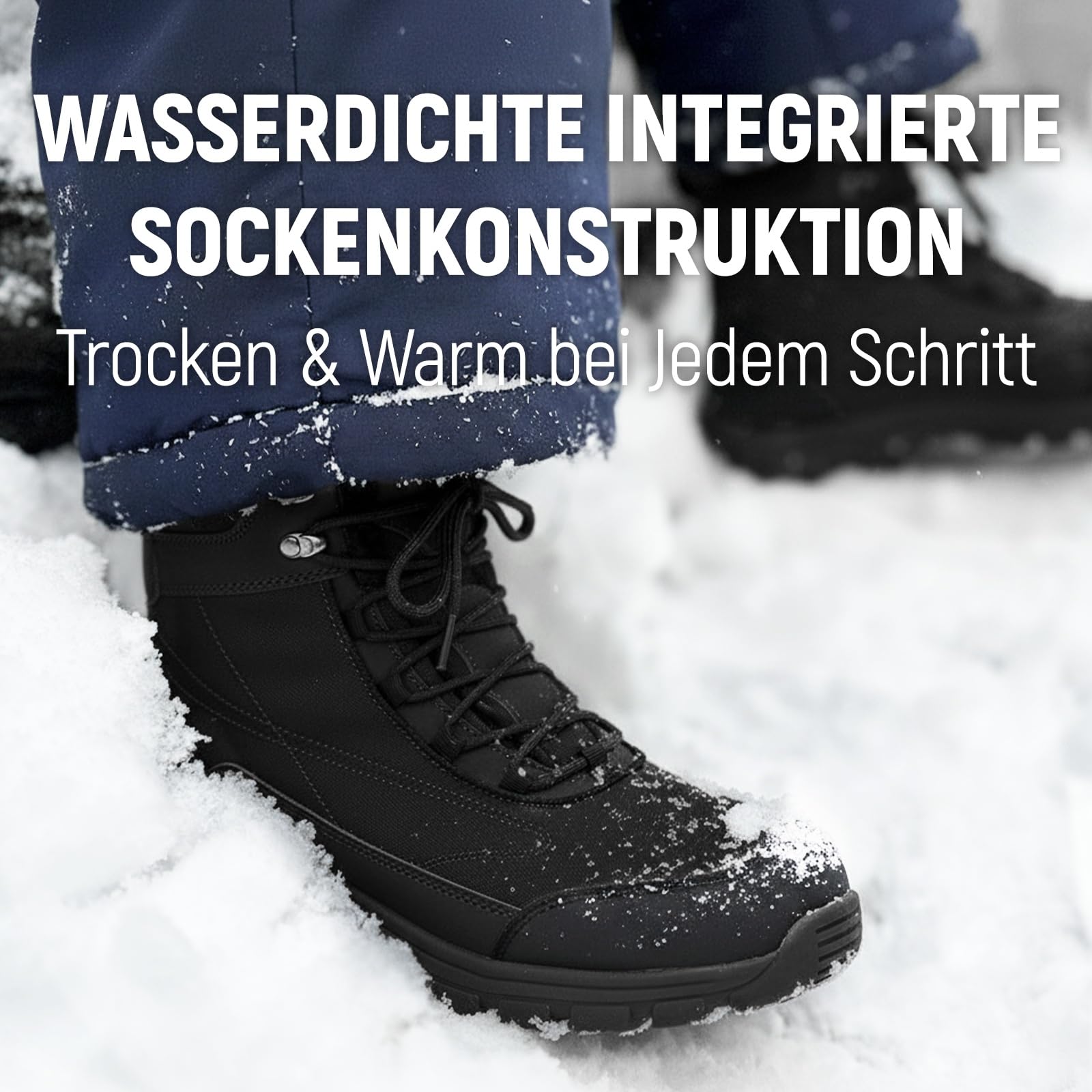 ANGRYRAM Winter Sicherheitsstiefel Herren Wasserdicht Warmen Gefüttert Stahlkappe Schneestiefel rutschfeste Hohe Winterschuhe Herren