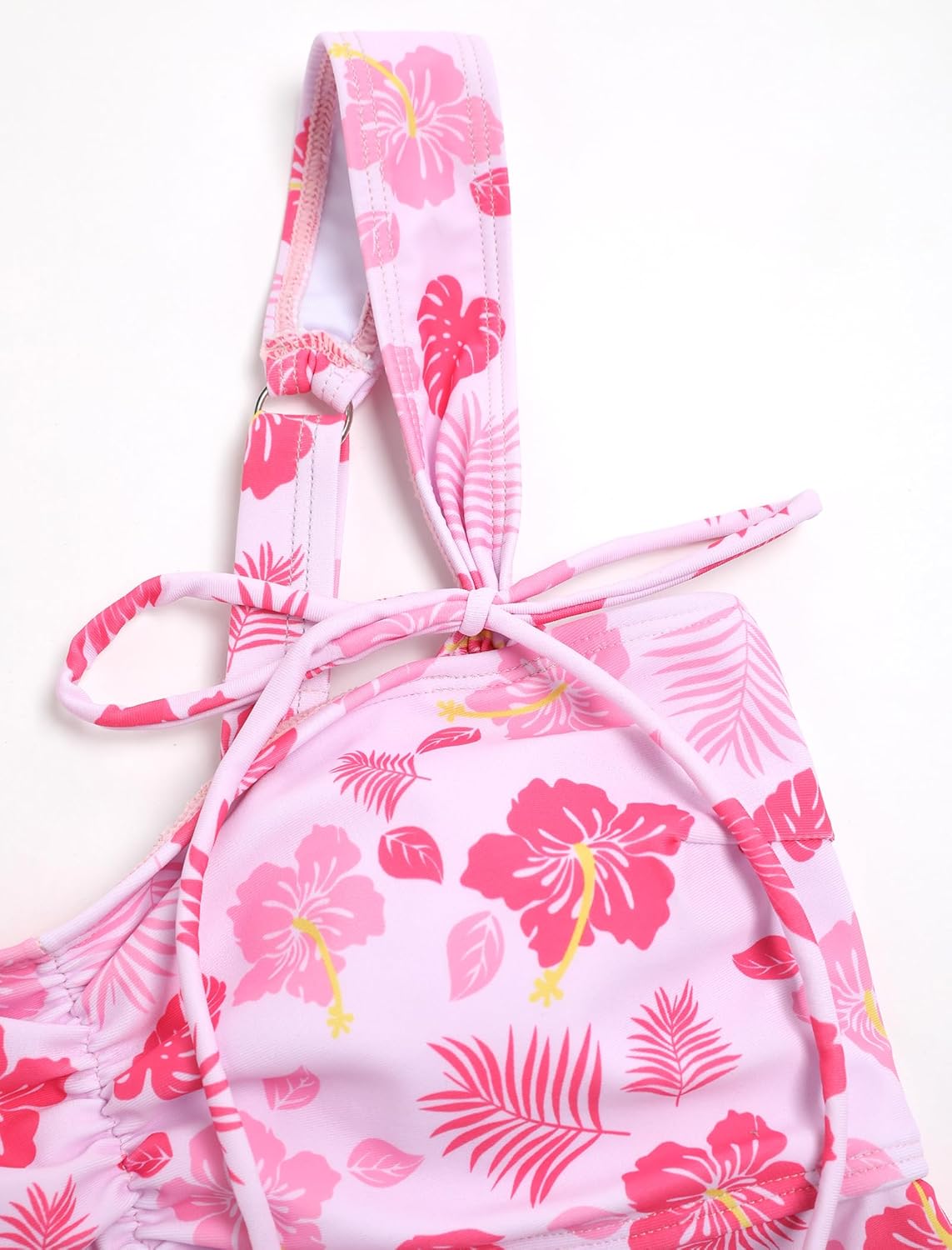 ZAFUL Women's Gingham Ruched Bowknot Decor Cinched Back Tankini Set Tummy Control 2 Piece Bikini Swimsuits - Image 3