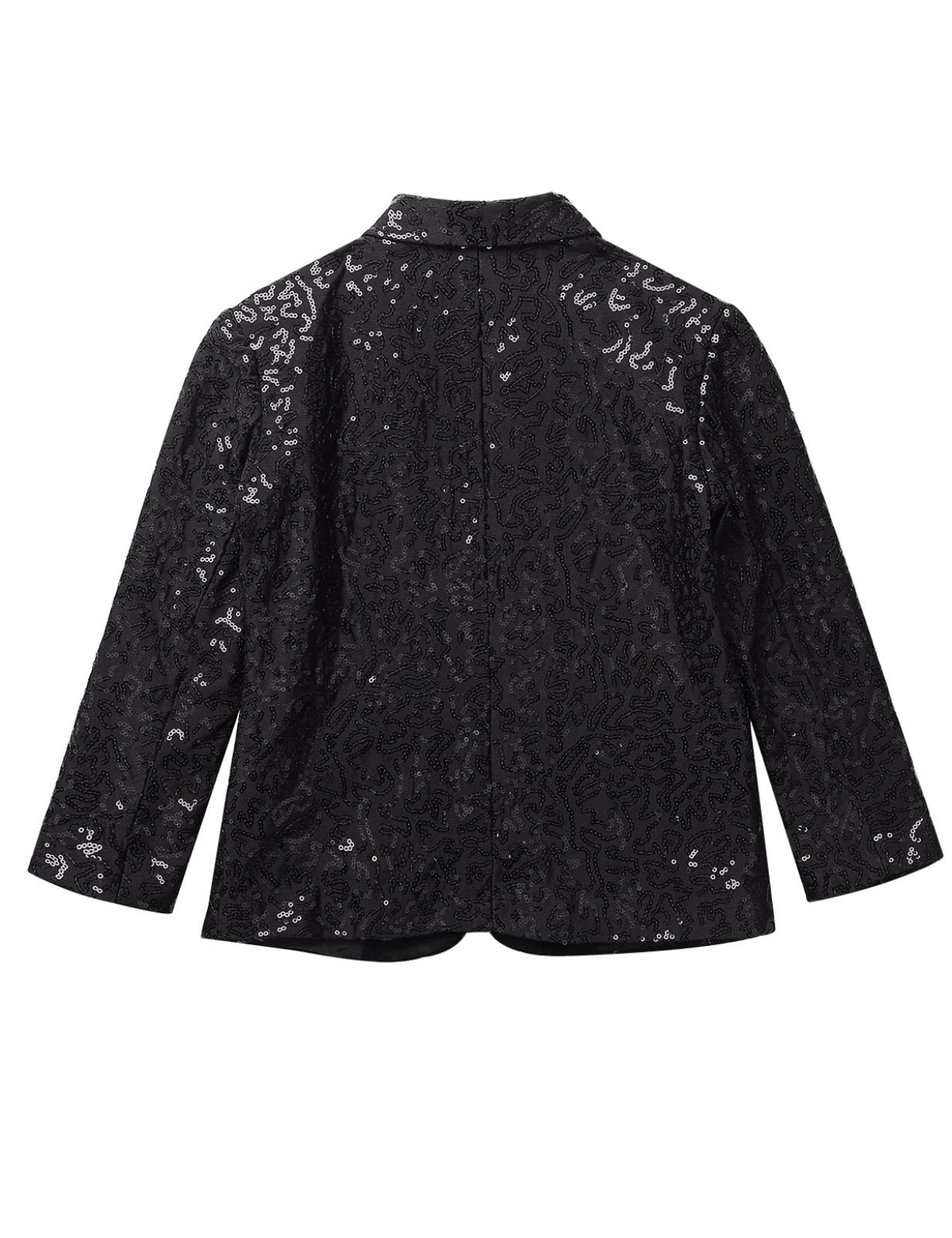 Mufeng Blazer Enfant Garçons Élégant Costumes d'honneur Mariage Banquet Veste Smoking Gentilhomme Manteau Vestons à Paillettes 5-14 Ans