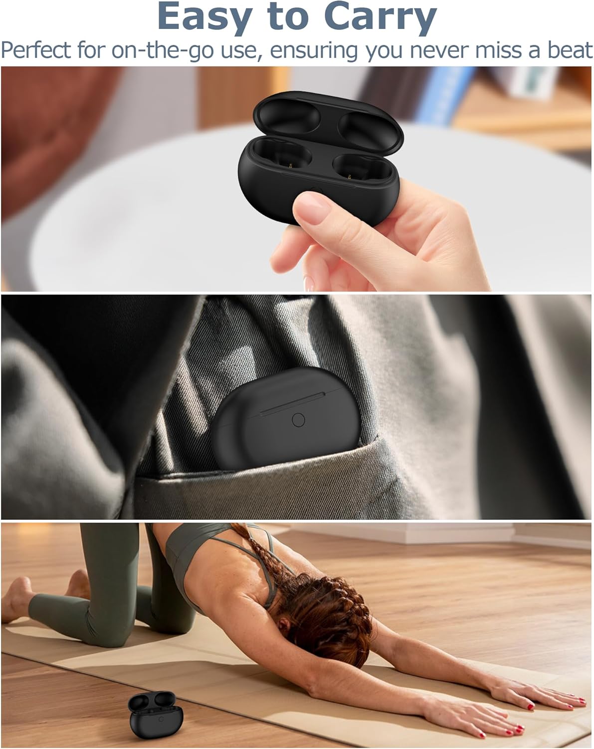 Charging Case Replacement for Studio Buds & Studio Buds+: 660mAh Earbuds Charger Case with Bluetooth Sync Button & USB-C Cable