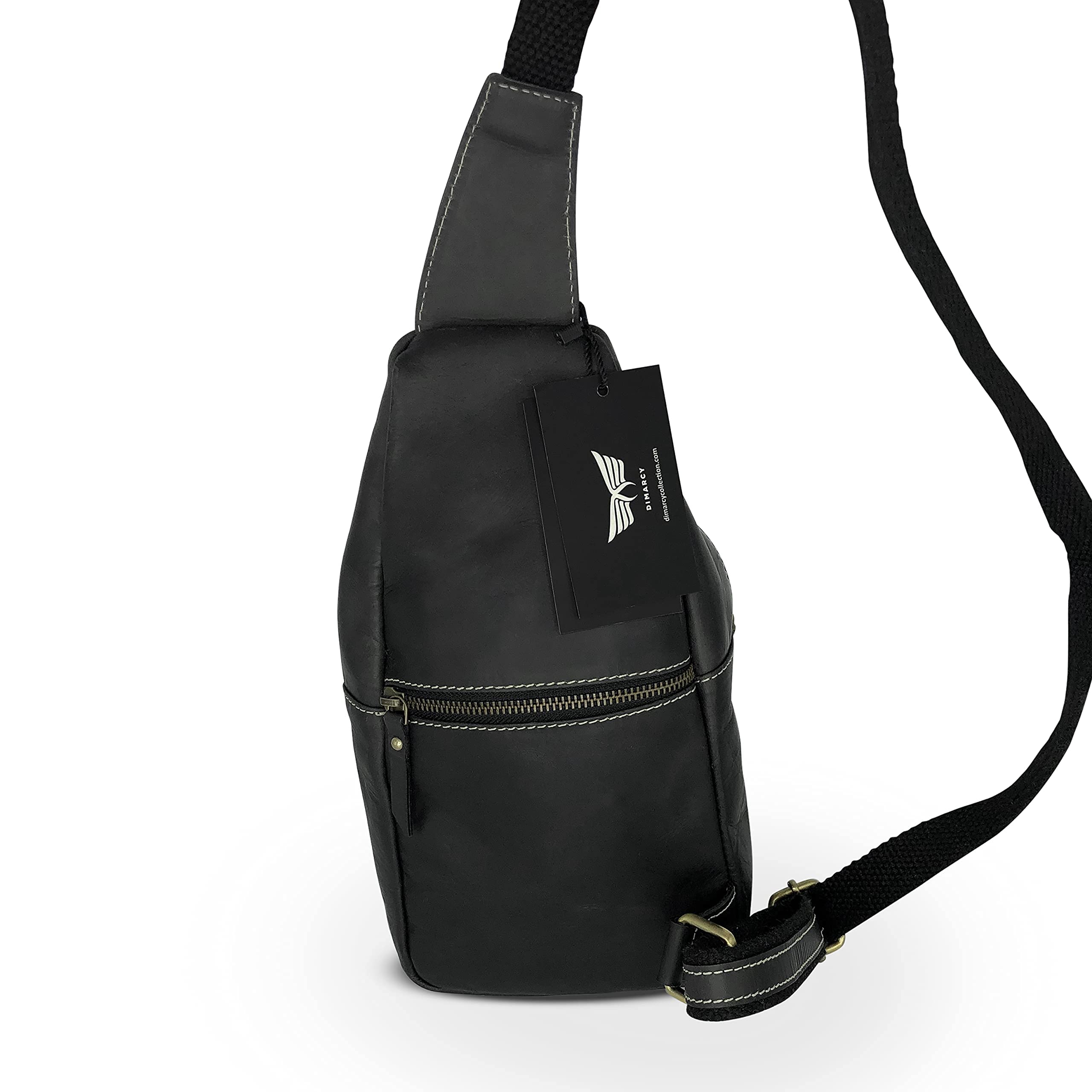 Bolso bandolera de cuero cruzado Mochila casual Mochila Pecho Hombro Multiusos Diseño atemporal Pequeños Hombres, Negro -, Bolsos cruzados 6