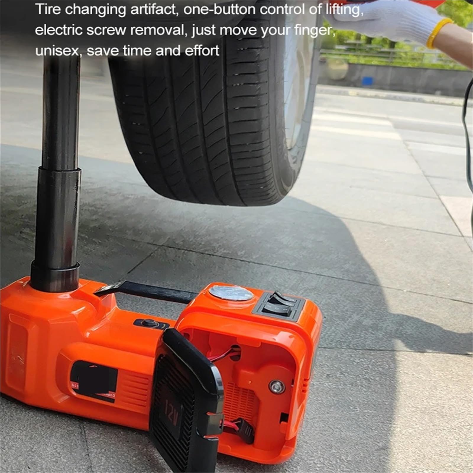 Podnośnik hydrauliczny, 5Ton 4 w 1 podnośnik samochodowy elektryczny hydrauliczny 12V z pompką LED do naprawy opon samochodowych i ciężarowych