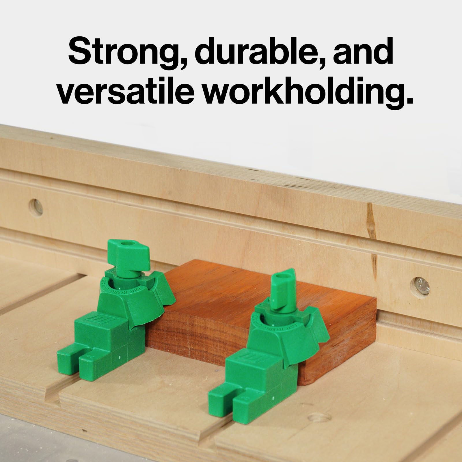 MicroJig MatchFit CNC U-Pads, 2-teilig – Niederspanner für zuverlässige Werkstückspannung, flexibel mit Höhenadapter, ABS Kunststoff