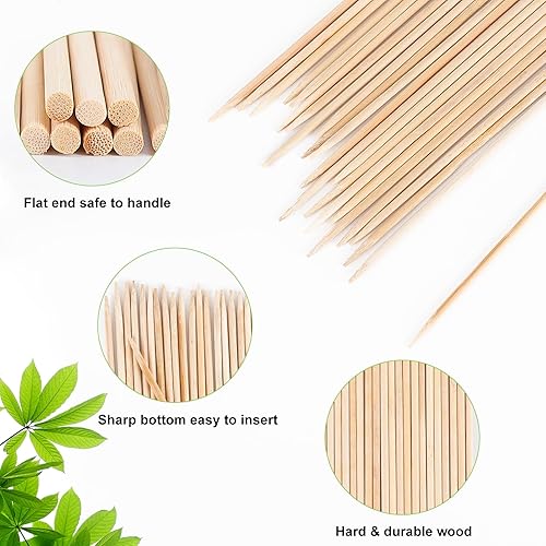 Miniatura 4 de Estacas para plantas, 50 varillas de bambú para jardín, estacas de soporte para plantas de interior y exterior, letrero de madera, maceta de jardín