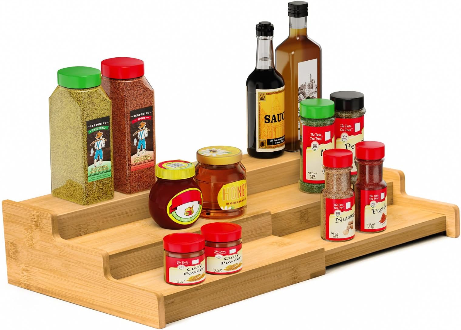 Amazon.com: Copco Non-Skid 3-Tier Spice Pantry Kitchen Cabinet ...