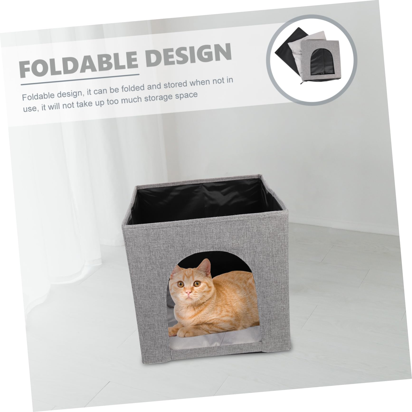 TOYANDONA Maison pour Chat Niches Lin Nid Respirant Intérieur Et Extérieur Lit Confortable Pliable
