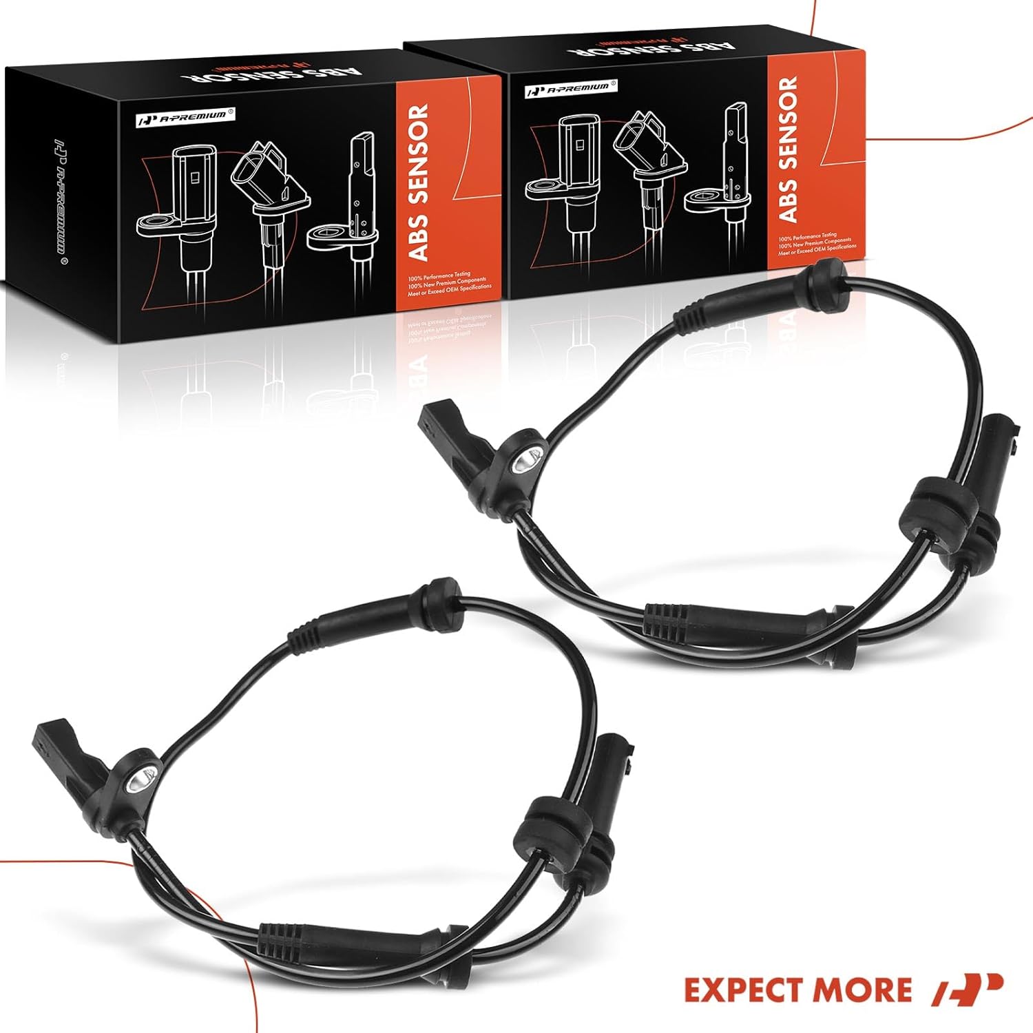 A-Premium 2PCS Front ABS Wheel Speed Sensor Compatible with BMW 320i 2013-2018, 328d 328i 330e 330i 335i 340i 428i 430i 435i 440i 228i [Without Adaptive Cruise Control]