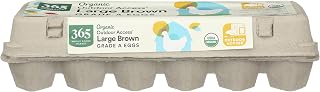 365 by Whole Foods Market Organic Large Brown Grade A Eggs, 12 Count - USDA Organic, Antibiotic-Free