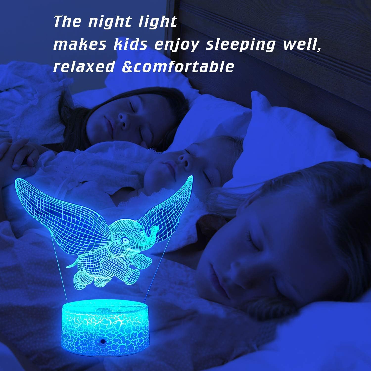 Elephant 3D Night Light for Kids,3D Lamp Optical Illusion with Remote Control&Smart Touch 7 Colors 16 Colors Changing Elephant Toys 10 9 3 5 2 8 1 7 6 4 Year Old Boy Girl Gifts