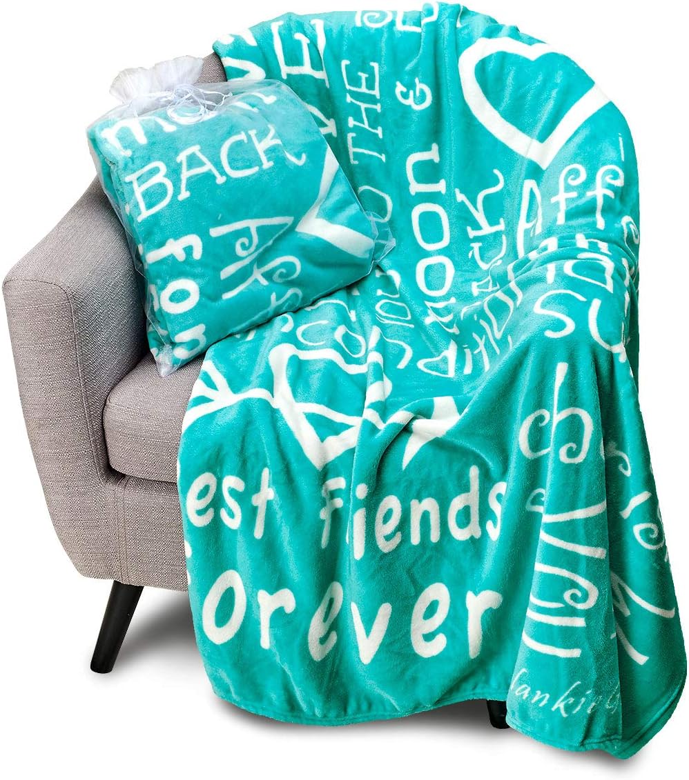I Love You Throw Blanket, Blanket with Love for Best Friends, Couples, and Family, Perfect Heartfelt Gift for Loved Ones (Teal) - BlankieGram