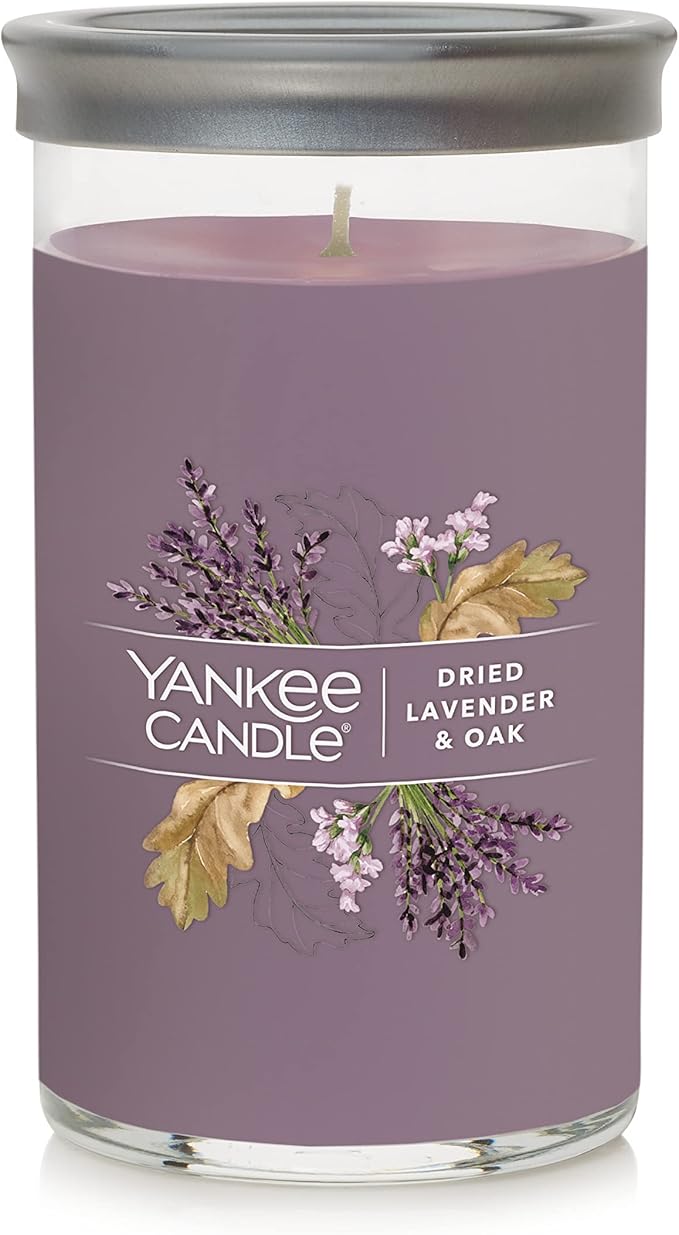Yankee Candle Dried Lavender & Oak Signature Medium Pillar