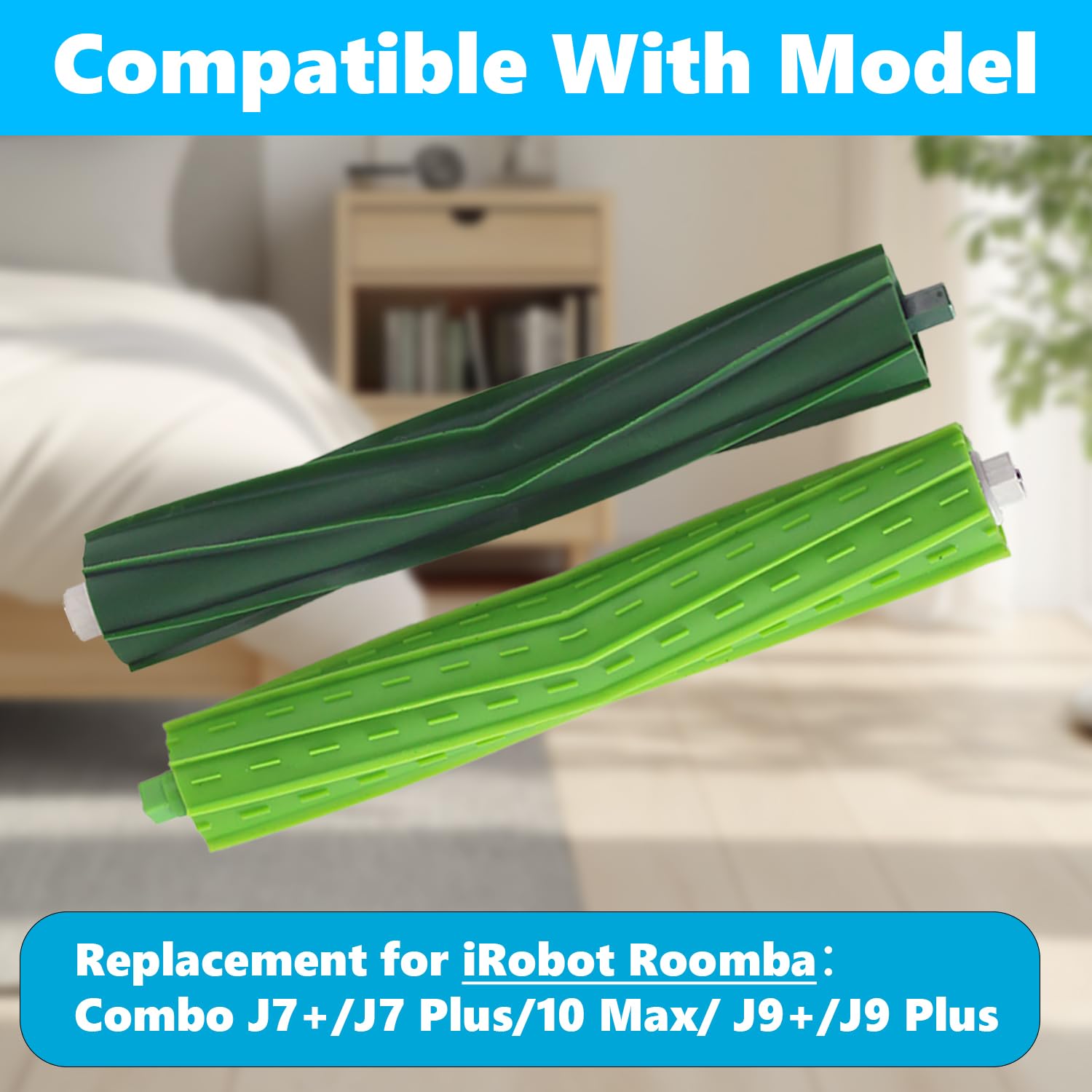 EXPILOVI Multi-Surface Rubber Brushes Compatible with iRobot Roomba Combo J7+/J7 Plus/10 Max/ J9+/J9 Plus