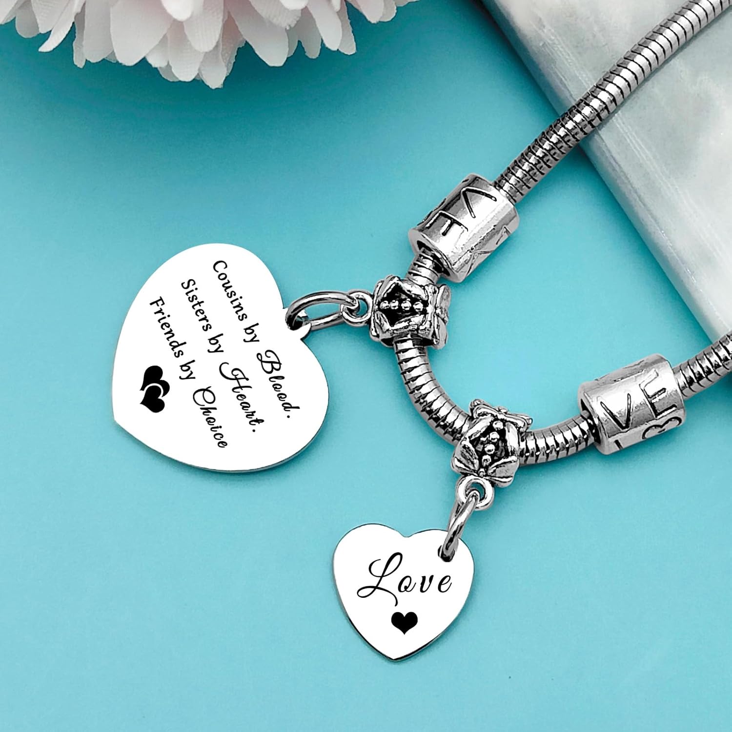 Mxrymvu Cousin Birthday Gift Cousin Gifts for Women Bracelet Friendship Jewelry for Women Present for Cousins Sister Female Christmas Birthday Present Jewelry - Image 6