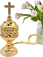 Cross Incense Burner - Ceramic Cone Holder for Church Decorative Aromatherapy Burner for Smudging & Rituals | Small Ornamental Holder for Incense Burning, Home Altar, Meditation & Gift