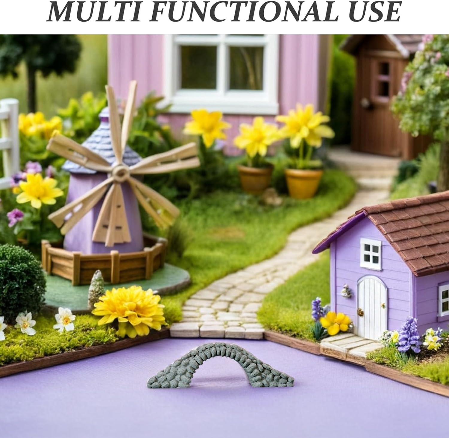 BESPORTBLE Garden Bridge Decorative Resin Bridge for Dollhouse Accessory Landscape Ornament Stylish Small Decor for Miniature Projects