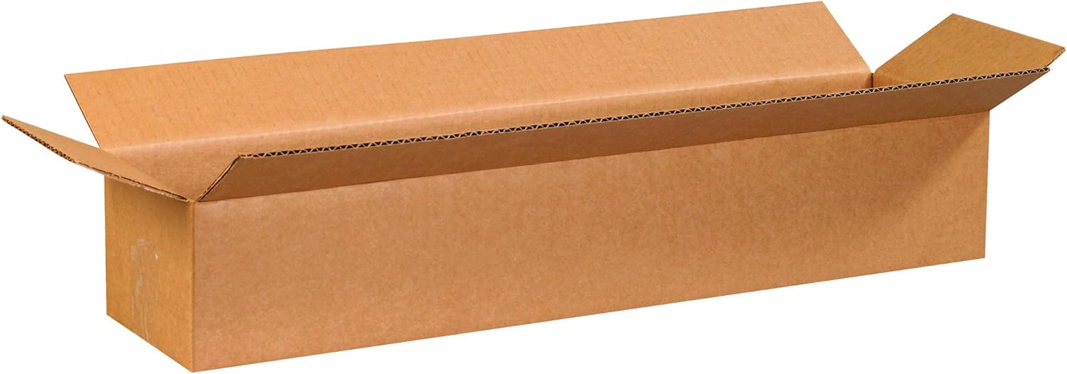 PARTNERS BRAND 24x6x4 Long Corrugated Boxes, Long, 24L x 6W x 4H, Pack of 25 | Shipping, Packaging, Moving, Storage Box for Home or Business, Strong Wholesale Bulk Boxes