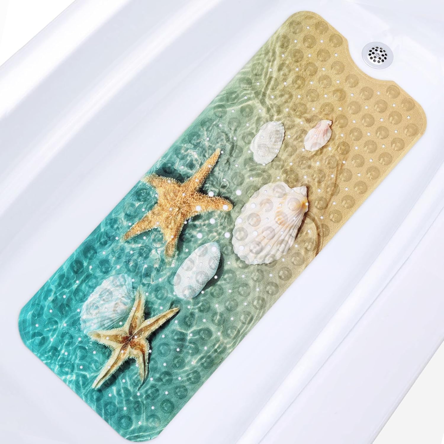 Amazon.com: Britown Starfish Seashell Summer Bath Mat Non Slip, Beach ...