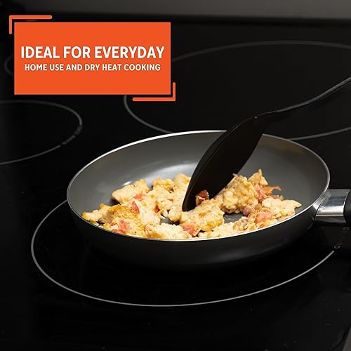 Miniatura 7 de IMUSA Sartén antiadherente de cerámica de 8 pulgadas, sartén de aluminio gris con mango de tacto frío, ideal para saltear, freír y sellar huevos,