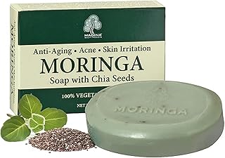 Madina Jabón de moringa con semillas de chía,...
