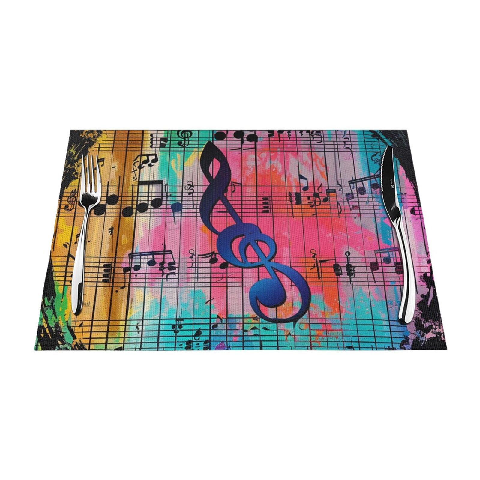 Sets de table musique antidérapants et lavables en PVC de 45 cm