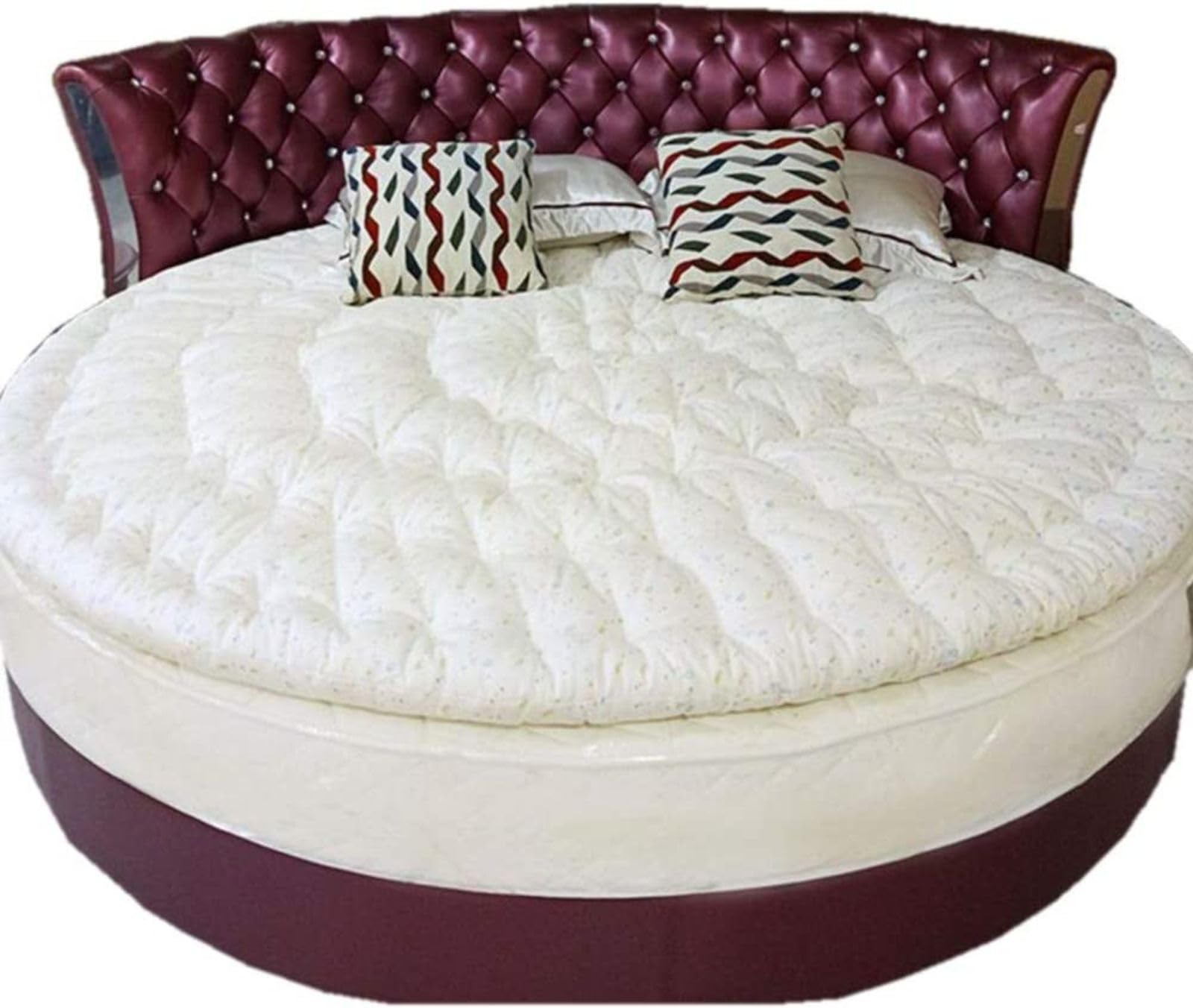 Genérico Cubrecolchón Redondo Suave y Esponjoso - Almohadilla de Confort Acolchada con Relleno de algodón 100% Grueso para un sueño Saludable - Extraíble y Reversible,5kg,D180cm(71inch)