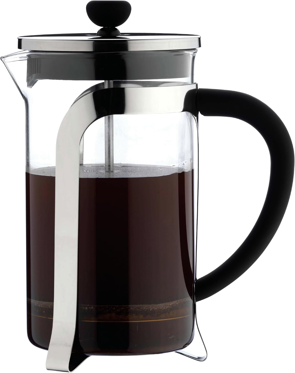 Café Olé Mode Kawiarka, szklany korpus z elegancką obudową ze stali nierdzewnej i filtrem siatkowym, 350 ml (3 filiżanki espresso lub 1 kubek)