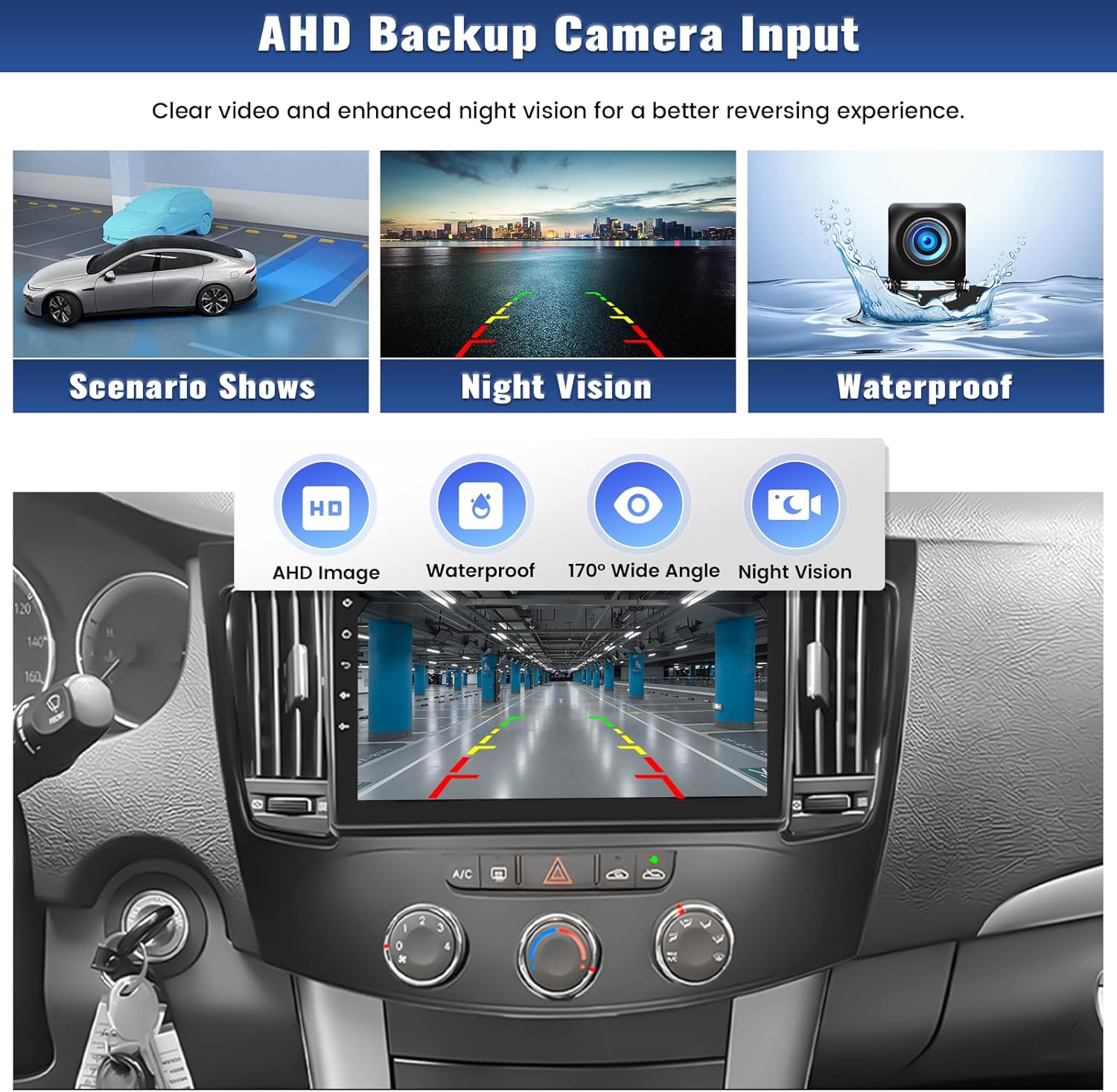 [Hi-Fi + EQ] Android 15 Car Stereo Radio for Hyundai Sonata 2009 2010 (Manual A/C) Wireless Carplay & Android Auto GPS,2+64G 9” Touchscreen Audio/Mirror Link/Bluetooth/WiFi/SWC/USB+Backup Cam Mic