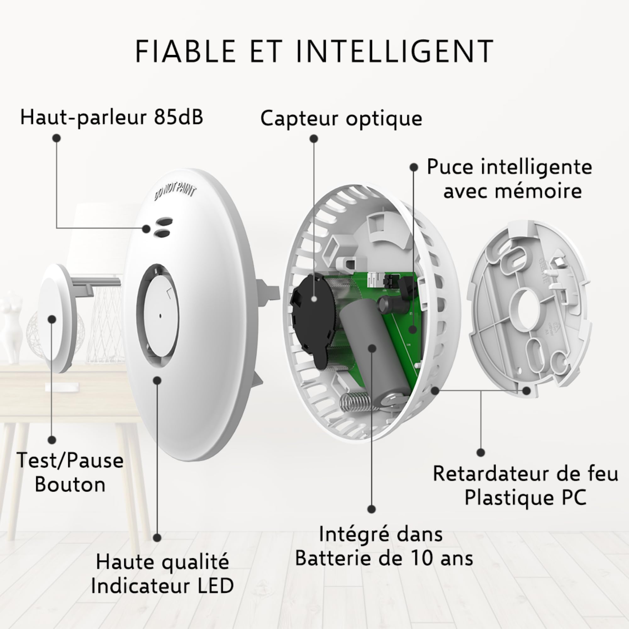 ELRO FZ5010R Détecteur de fumée sans Fil avec Batterie de 10 Ans - Conforme à la Norme européenne EN14604