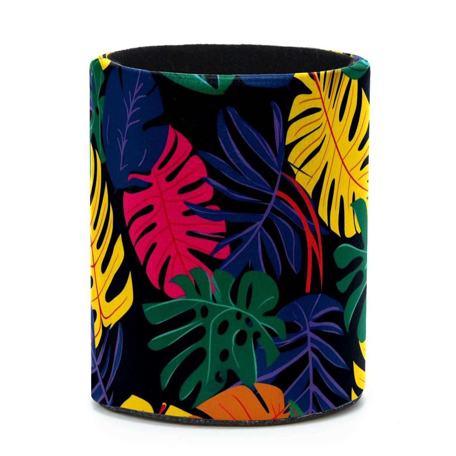VAPOKF Round Pencil Holders for Desk, Tropical Palm Pen Holders Pen Pot Makeup Brushes Storage Desktop Stationery Supplies Organiser for Home Office