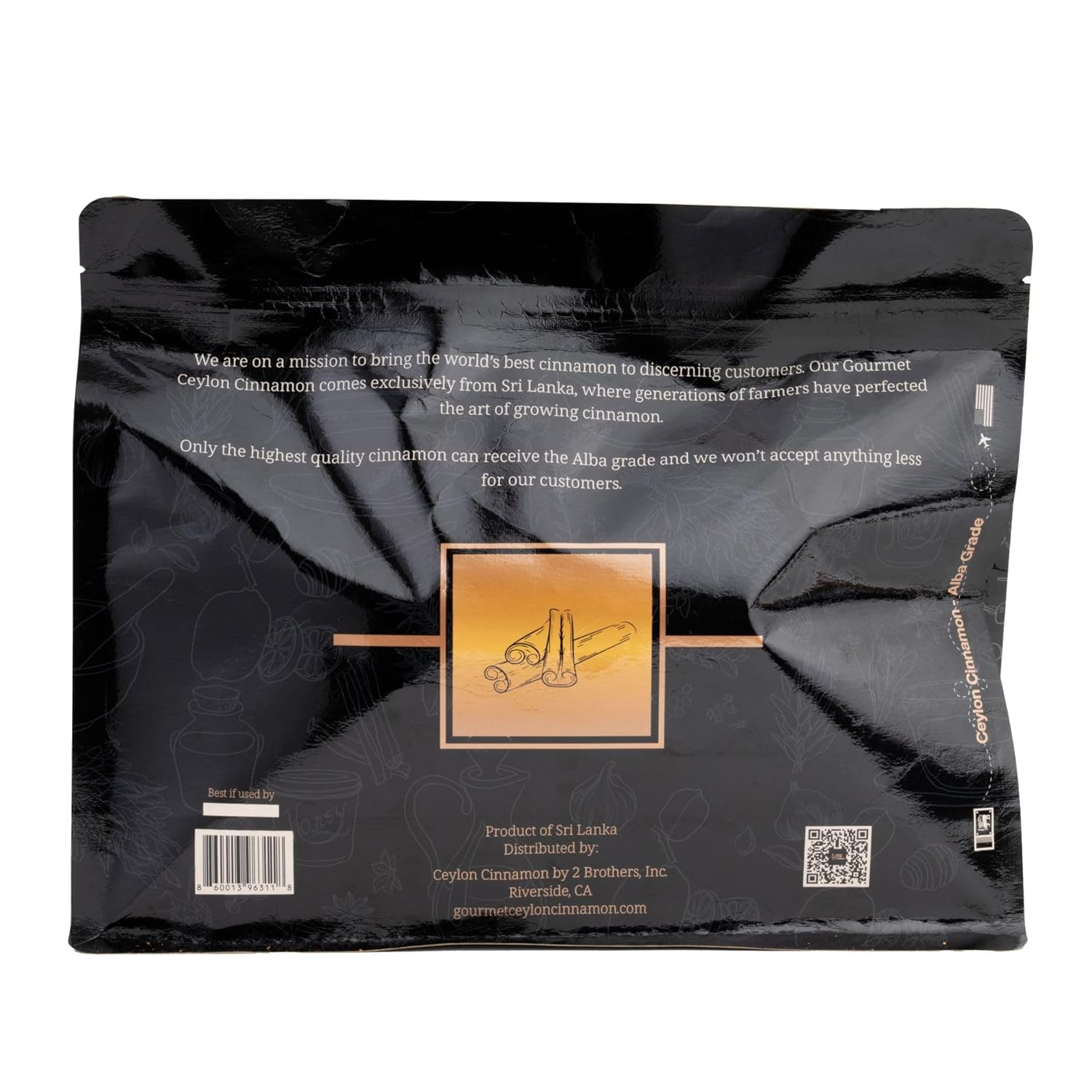 Gourmet Ceylon Cinnamon Premium Alba Grade Ceylon Cinnamon Sticks from Sri Lanka 16 oz. True Cinnamon Quills (5-Inch Cut) Artisanal, Family-Farmed & Hand-Crafted