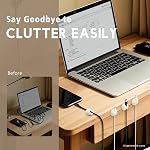 SmiLife Clips câblés, Cord Organizer Clips filaires, Porte-câble pour bureau, Table de chevet, Voiture et Bureau, Blanc 9 PCS