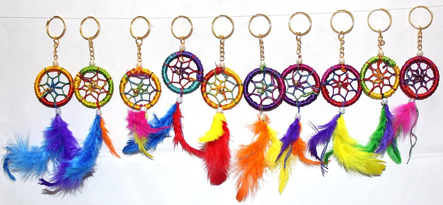 Imagine Mart Multicolour Dream Catcher for Car Or Home Wall Hanging Keychain(Pack of 2)