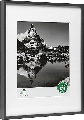 Miniatura 10 de FrameWorks Marco de fotos de aluminio dorado con vidrio templado, marco de póster con tapete extraíble, marco de fotos con esquinas fuertes, marco