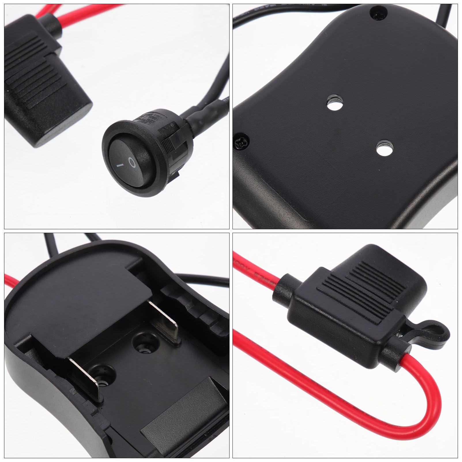 SHINEOFI 3 Piezas Adaptador De Batería De 18v Convertidor Camión Batería para Adaptador De Rueda Eléctrica para Fuerza De Corriente Al De La Negro Abs