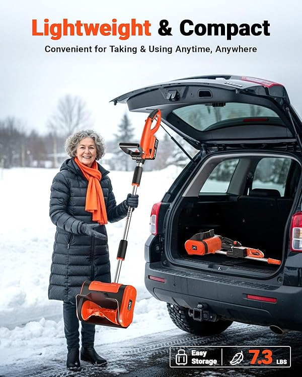 VOLTASK Cordless Snow Shovel - 24V | 11-Inch | 4-Ah Cordless Snow Blower, Battery Snow Blower with Adjustable Front Handle (4-Ah Battery & Quick Charger Included) by VOLTASK - Image 9