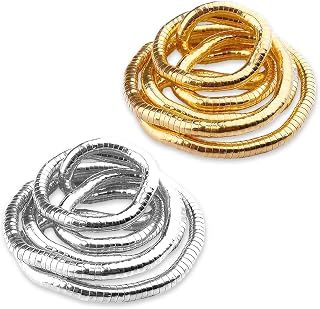Wshxjzyay 2 Pack Bendable Necklaces for Women, Bendable Snake Chain Infinite Loop Necklace Gold, Collar Multiusos, Versati... Price In India