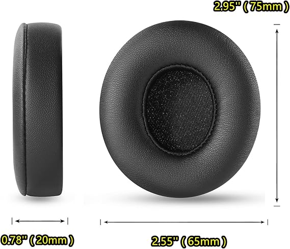 Earpads Replacement Compatible with Beats by Dr. Dre Solo 4 Wireless On-Ear Bluetooth Headphone Protein Leather Ear Pads Headband Cover