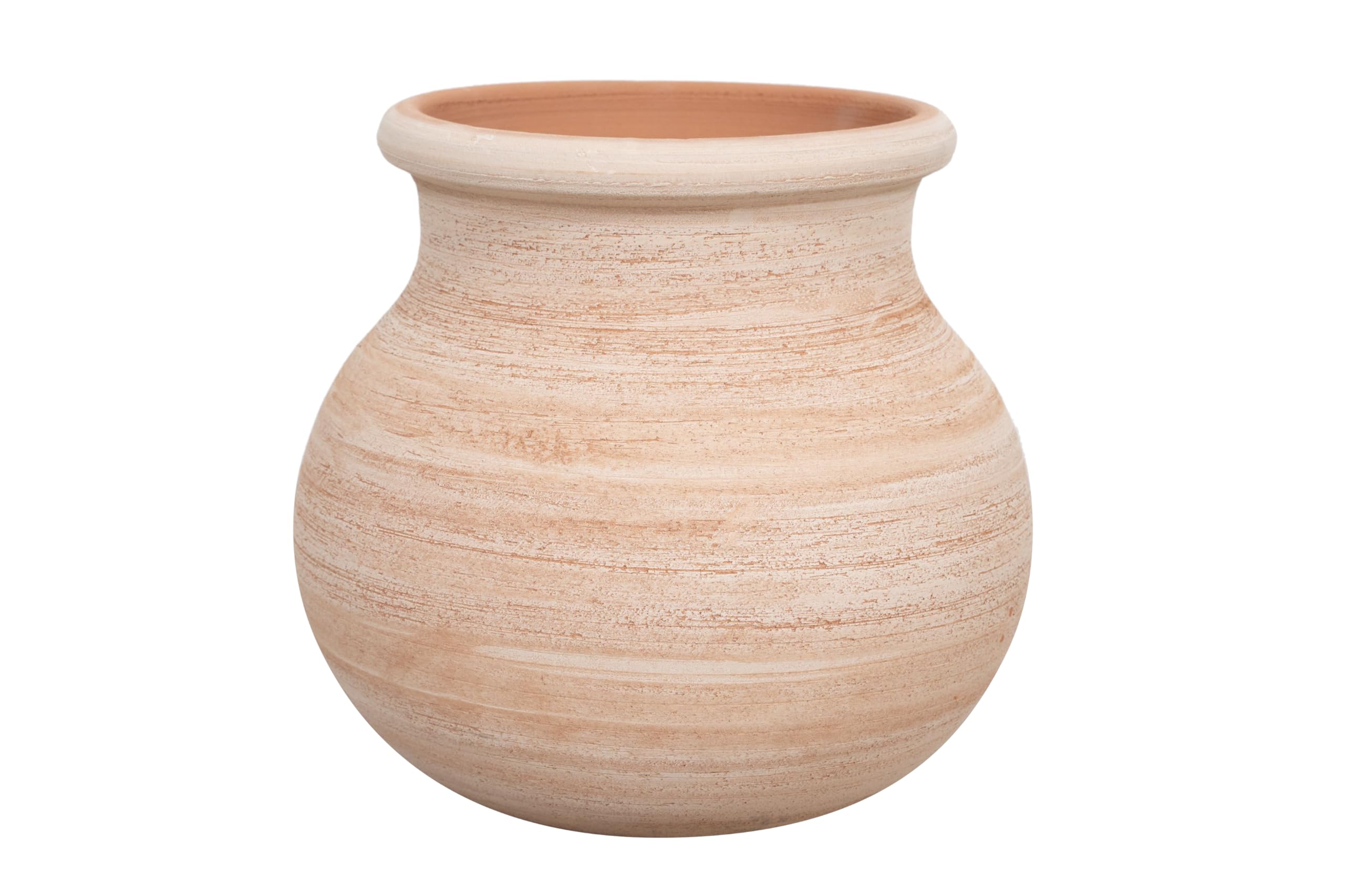 Biscottini Vaso in Terracotta artigianale 31x31x29 cm - Vaso da Esterno e Interno rotondo - Vasi Decorativi Made in Italy - Vasi per fiori Esterno - Fioriera per piante Terracotta - Fioriera balcone