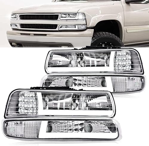 Vista 80 de PIT66 - Faros delanteros LED, compatibles c/99-02 Chevy Silverado 1500 2500/01-02 Silverado 1500HD 2500HD 3500/00-06 Tahoe Suburban 1500 2500