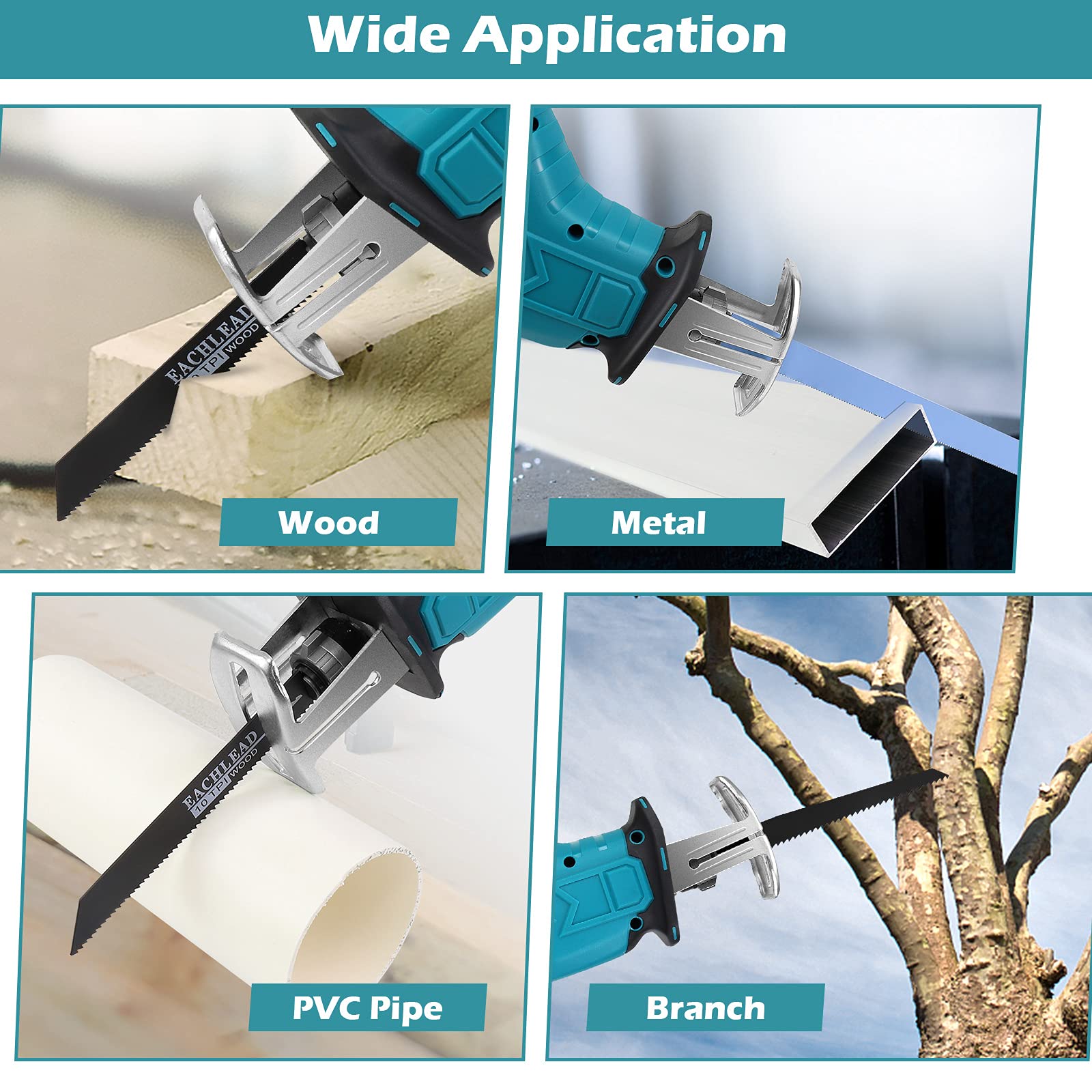 Reciprocating Saw,Mereced 20V 2.0Ah Cordless Battery Powered Sawzall,8