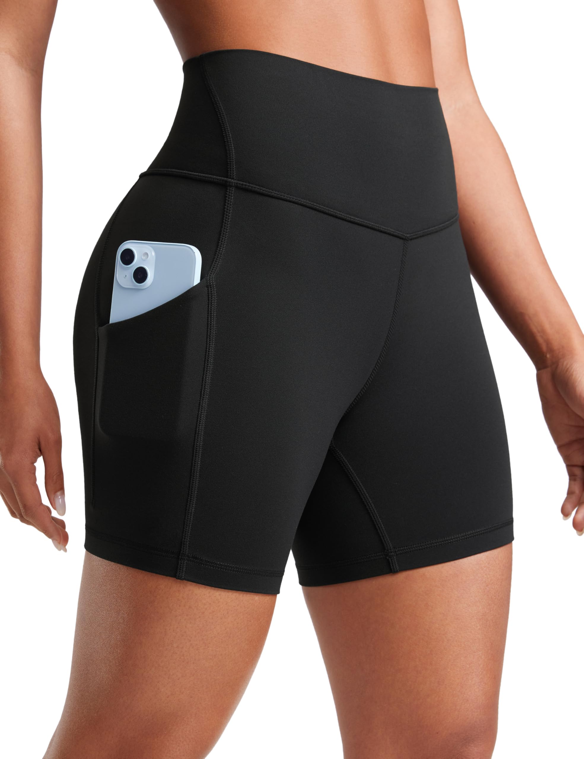 Womens Butterluxe Biker Shorts with Pockets 5 Inches - High Waisted Volleyball Workout Athletic Yoga Short Leggings