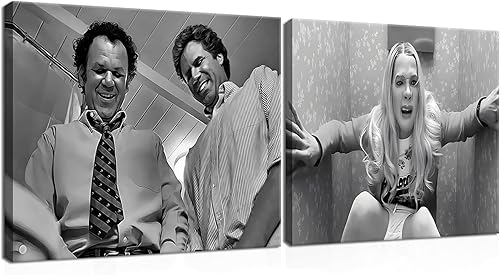 Miniatura 10 de Divertida Decoración de Pared para Baño Arte de Pared en Blanco y Negro - Pósteres de Películas Clásicas Impresión en Lienzo, Arte de Pared Lienzo