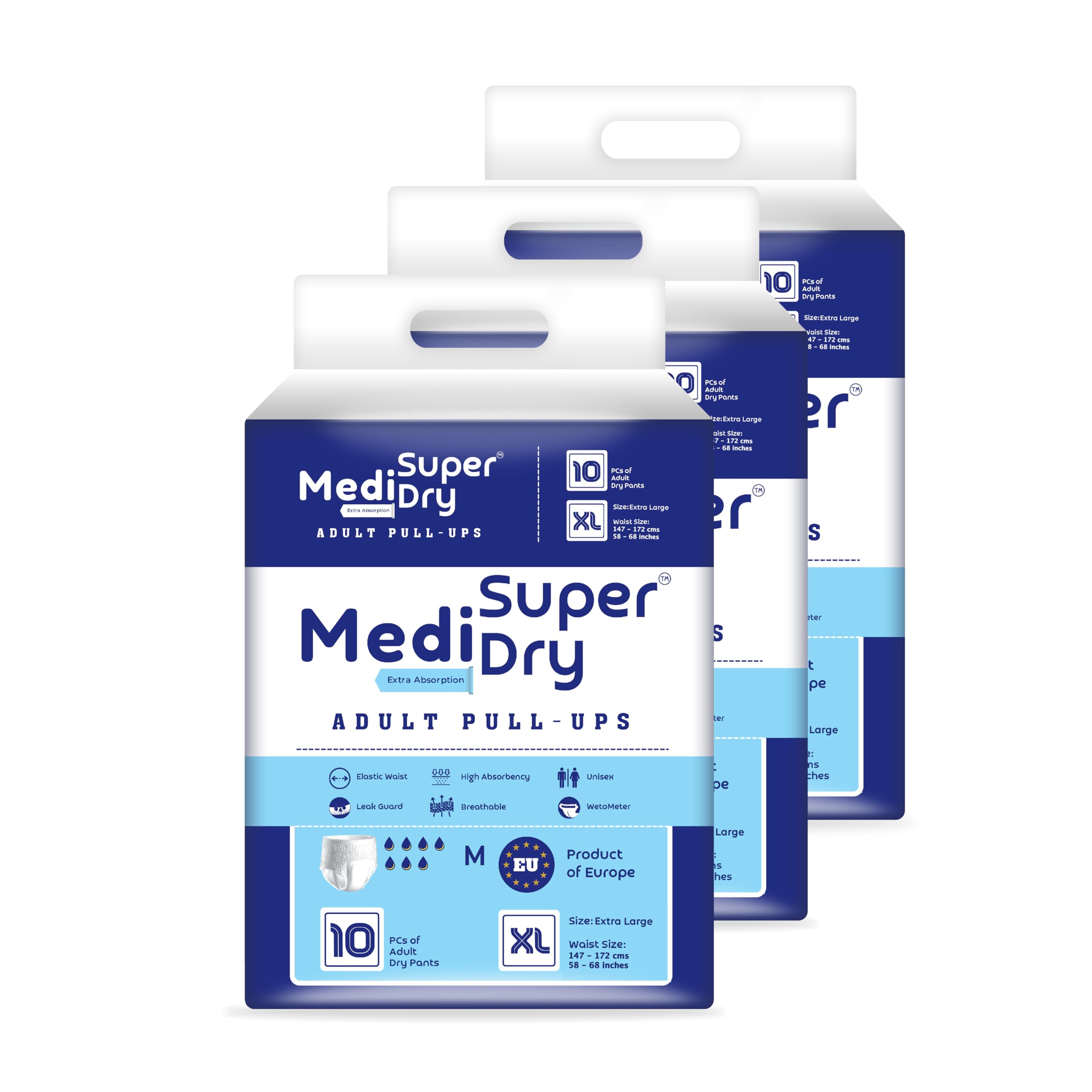 Medisuperdry Adult Diapers XL Size Pants | Men & Women | 30 Units | High Absorbency -8 Hrs | Waist 147-172 cm (58-68 inches) | Rash-Free Diaper| Leak-Proof