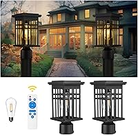 Vista 10 de zeyu 20068-P BK - Lámpara de poste para exteriores, con pantalla de vidrio transparente y acabado negro, 20068-P BK