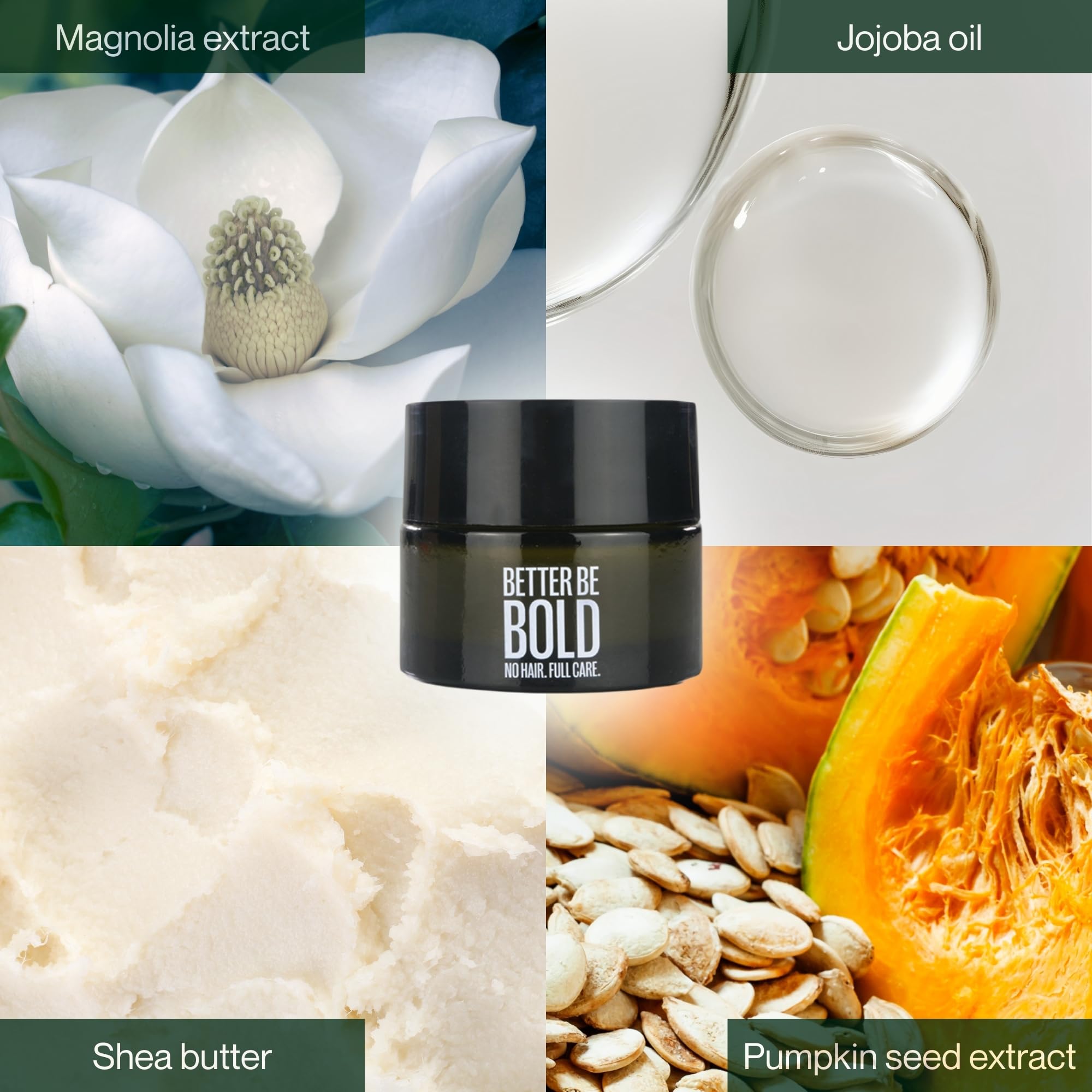 BETTER BE BOLD Crema mate cuero cabelludo rapado 50 ml I Efecto mate natural I Hidratación ligera aloe vera I Reduce brillo I piel sensible I cuidado cabeza calva hombre vegano